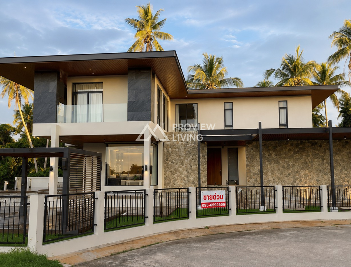 ขายบ้านเดี่ยว Modern Luxury ริมน้ำ หลังใหญ่ พร้อมสระว่ายน้ำ ฟังก์ชันครบครัน ใกล้เซ็นทรัลสุราษฎร์ธานี