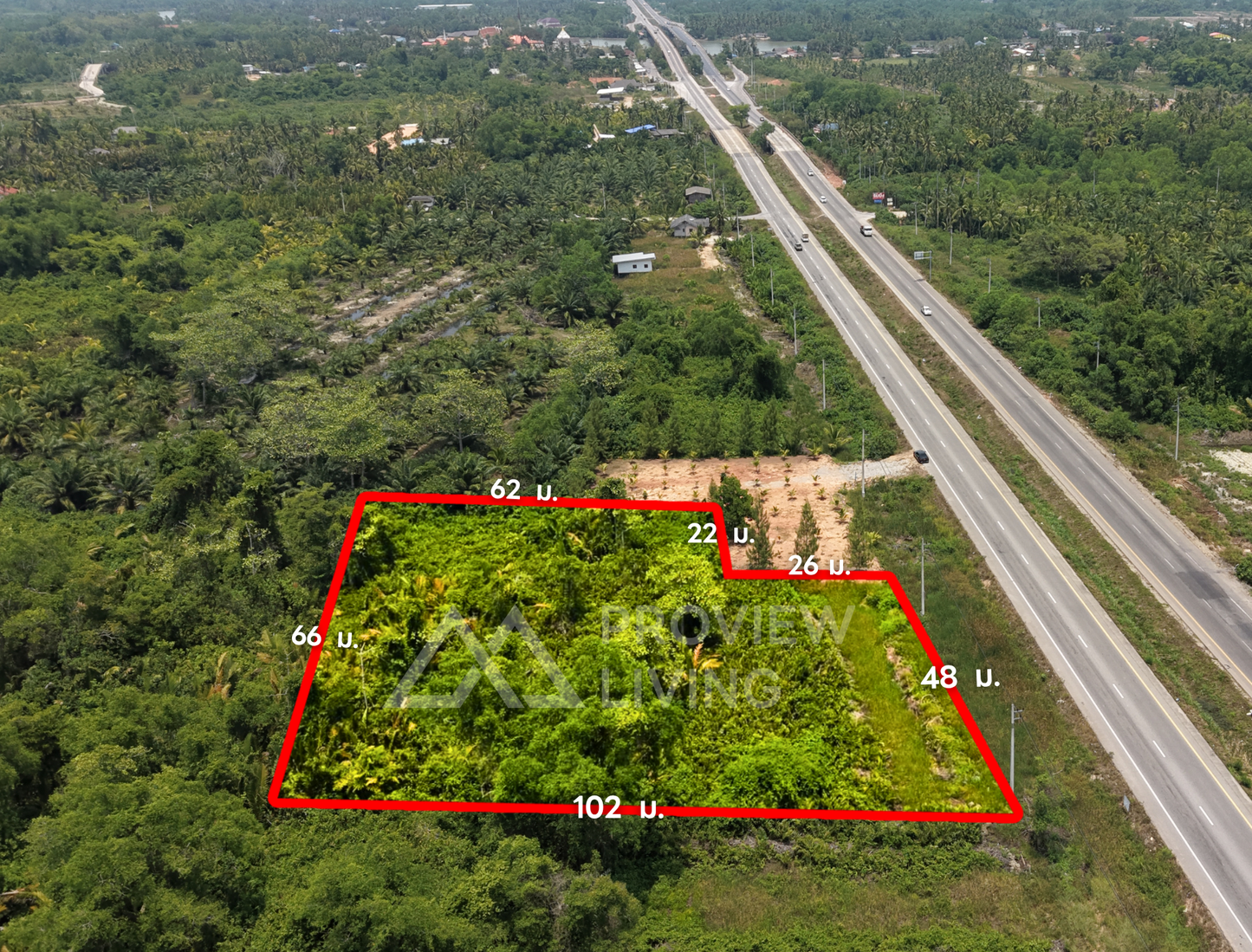 ขายที่ดินเปล่าสุราษฎร์ 3 ไร่ 1 งาน 42 ตร.วา ราคา ไร่ละ 4.XX ลบ.