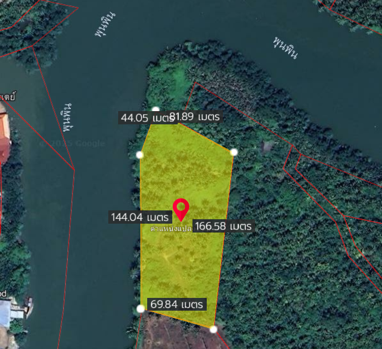 ที่ดินริมแม่น้ำ + สวนมะพร้าว เนื้อที่ 8-1-24 ไร่ @บางโพธิ์ สุราษฎร์ธานี