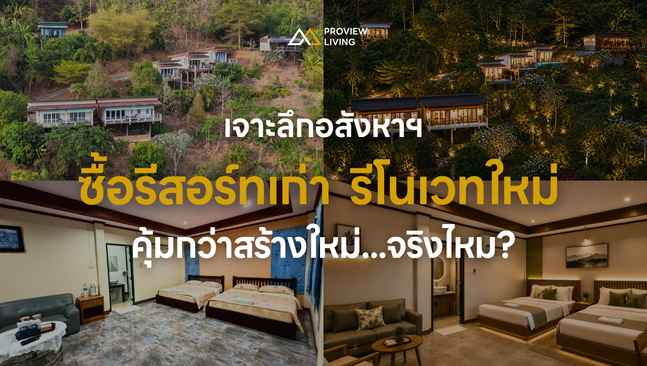 ซื้อรีสอร์ทเก่ารีโนเวทใหม่ คุ้มกว่าสร้างใหม่จริงไหม? เจาะลึกตัวเลขจริง เขาหัวควาย พุนพิน | ProView Living