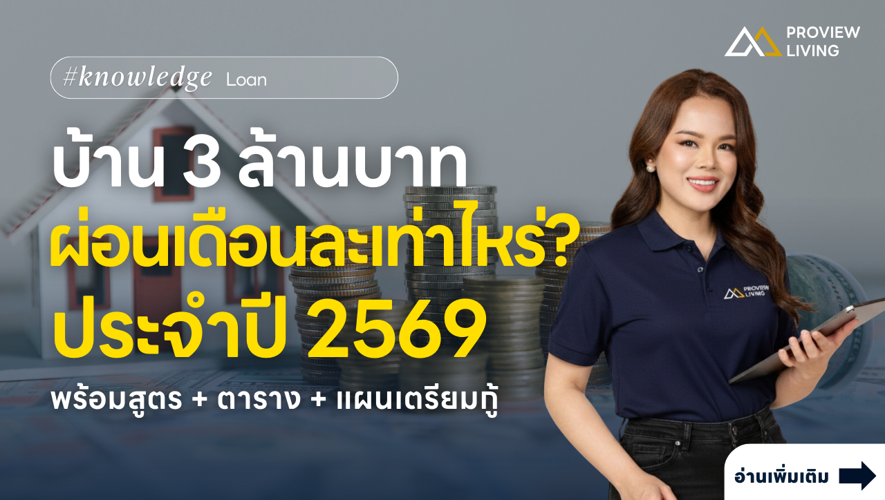 บ้านราคา 3.XX ล้านบาท ต้องผ่อนเดือนละเท่าไหร่ พร้อมสูตร + ตาราง + แผนเตรียมกู้