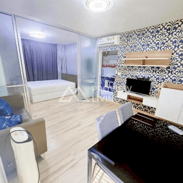 Urgent sale! Dcondo Sansiri, fully furnished, mall view, opposite Central Suratthani. Corner unit, 5th floor, 1 bed, 1 bath.