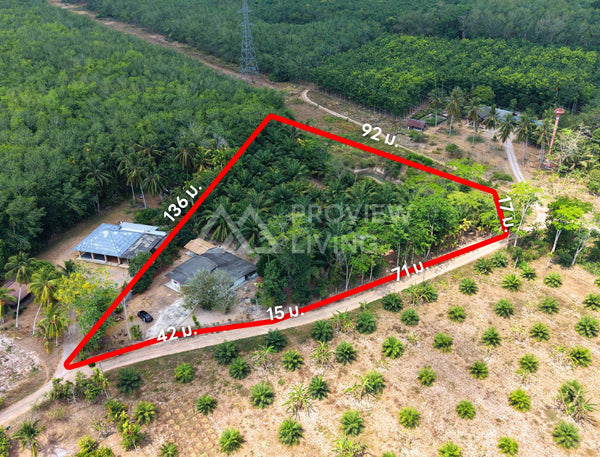 [SOLD] Land with building near Surat Thani Airport, Maluan, Phunphin, 3 beds, 2 baths