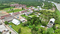 Urgent Sale! Golden Opportunity for Investors! Surat Thani land on Tapi River, 4 rai, 2 ngan, 56.5 sq. wah. Excellent location, good shape, suitable for building a house, villa, or resort. Price negotiable.