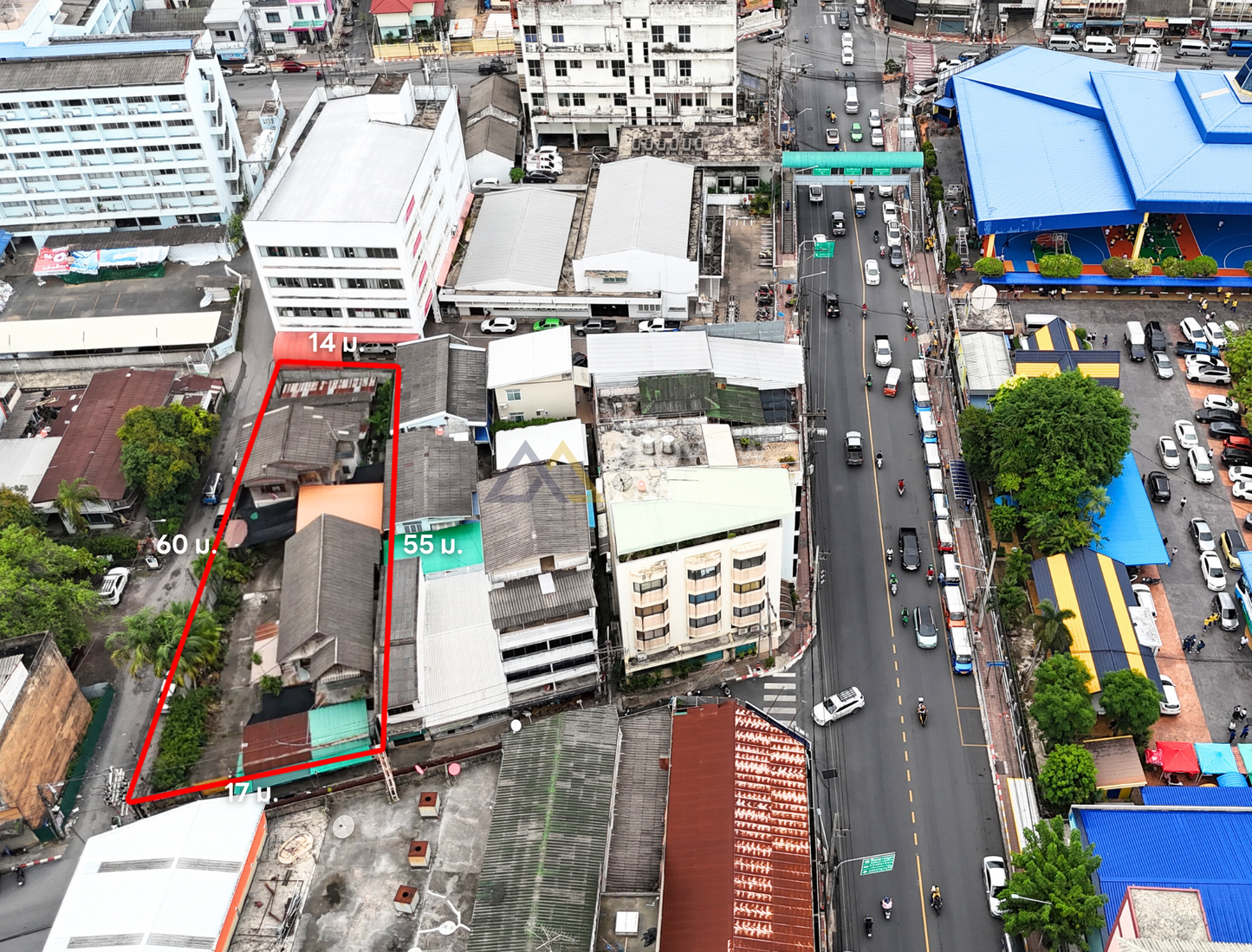 [ขายด่วน] ที่ดินพร้อมสิ่งปลูกสร้าง 230 ตร.ว. กลางเมืองสุราษฎร์ธานี หลังไปรษณีย์ ใกล้ รร.สตรีสุราษฎร์ ติดถนน 2 ด้าน (ถนนเปรมจิตรประชา และถนนวัดธรรมบูชา)