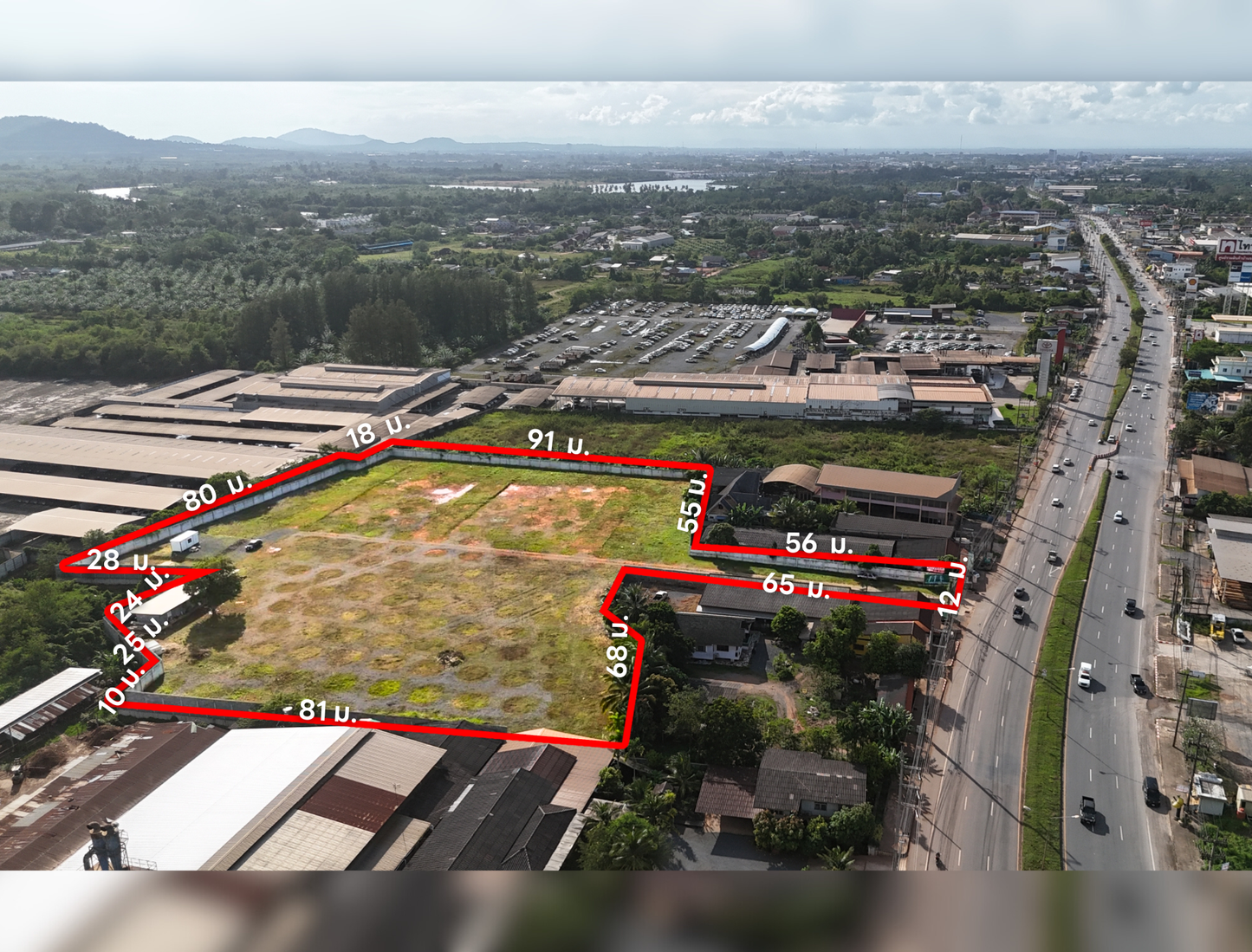 [ขายด่วน] ที่ดินเปล่า 9 ไร่กว่า โซนท่าทอง กาญจนดิษฐ์ ติดถนนเส้นสุราษฎร์–นครศรีฯ (401) ใกล้ โตโยต้าท่าทองใหม่เพียง 200 เมตร