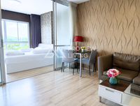 Dcondo CoCo by Sansiri for sale, a corner unit on the 8th floor with a mall view. Located directly opposite Central, this condo in Surat Thani offers high potential. 1 bed, 1 bath.
