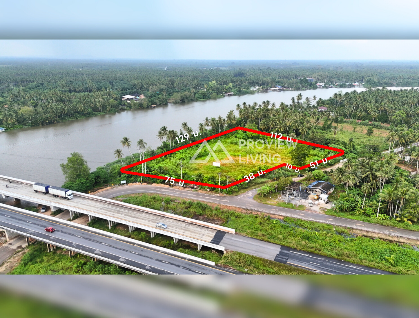 [ขายด่วน] ที่ดินเปล่า ติดแม่น้ำตาปี ใกล้โชว์รูมฟอร์ด รพ.กรุงเทพ และเซ็นทรัล ขนาด 6 ไร่ 46 ตารางวา