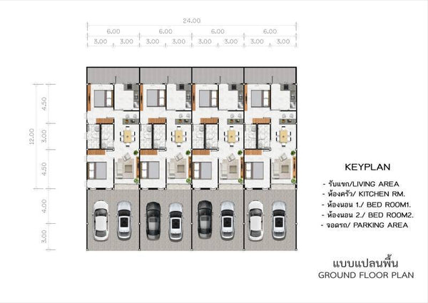 [Ready to move in] 2-story townhome, 2 beds, 2 baths, Modern Tropical style, Tha Thong, Don Rak, Kanchanadit District, Surat Thani