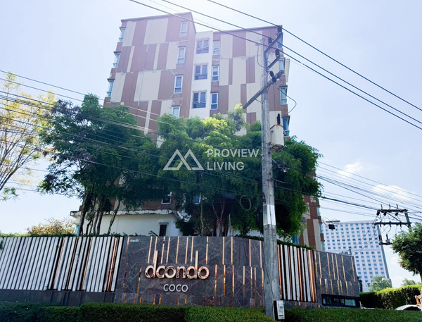 Dcondo CoCo by Sansiri for sale, a corner unit on the 8th floor with a mall view. Located directly opposite Central, this condo in Surat Thani offers high potential. 1 bed, 1 bath.