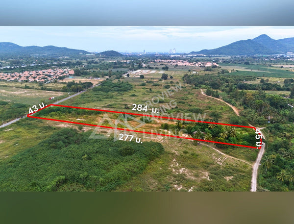 Urgent sale: Vacant land in Hua Hin, Prachuap, 6 rai 3 ngan 90 sq. wa, near Hua Hin Sam Phan Nam Floating Market. Price 4 million baht/rai.