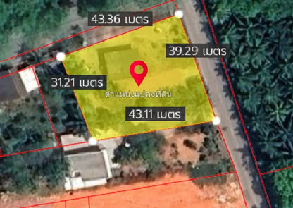 [ขายด่วน] ที่ดินเปล่า แปลงมุม เนื้อที่รวม 1 ไร่ 1 งาน 77 ตารางวา พิกัด ทุ่งกง กาญจนดิษฐ์ สุราษฎร์ธานี