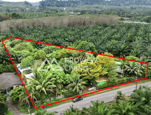 Land for sale with Baan Yuan Garden Resort, 17 rooms, 2.8 acres, Tak Daet Subdistrict, Mueang Phang Nga District, 65 meters wide, price 4.XX million THB
