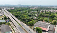 [For Sale] Waterfront Land, Triangular Plot, 3 Rai 90.8 Sq. Wah., Next to Bypass Road, Bang Yai, Surat Thani