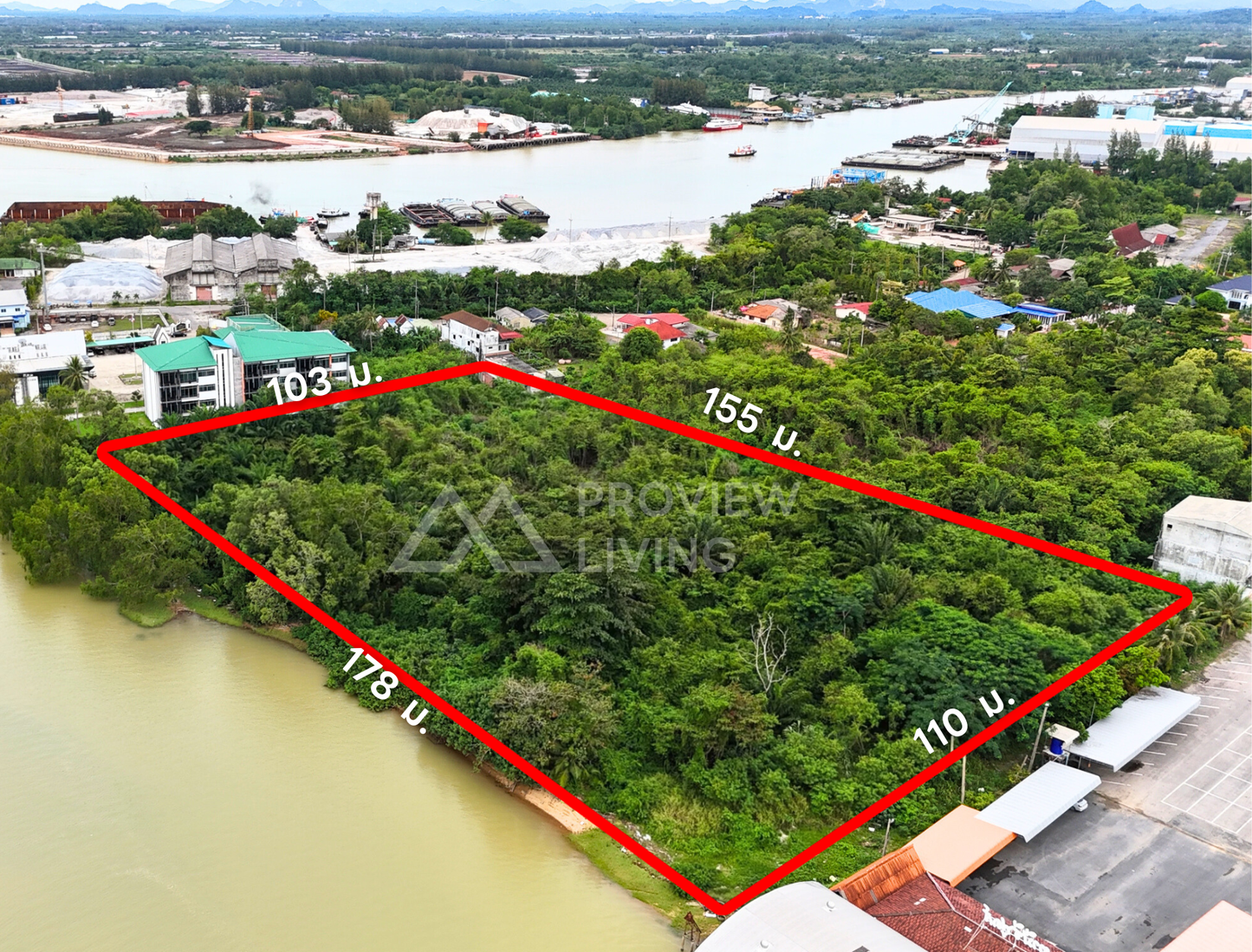 [ขายด่วน] ที่ดินริมน้ำ ติดปากน้ำตาปี อ่าวบ้านดอน ขนาด 10 ไร่ 2 งาน 28.1 ตารางวา หน้ากว้าง 177 ม.