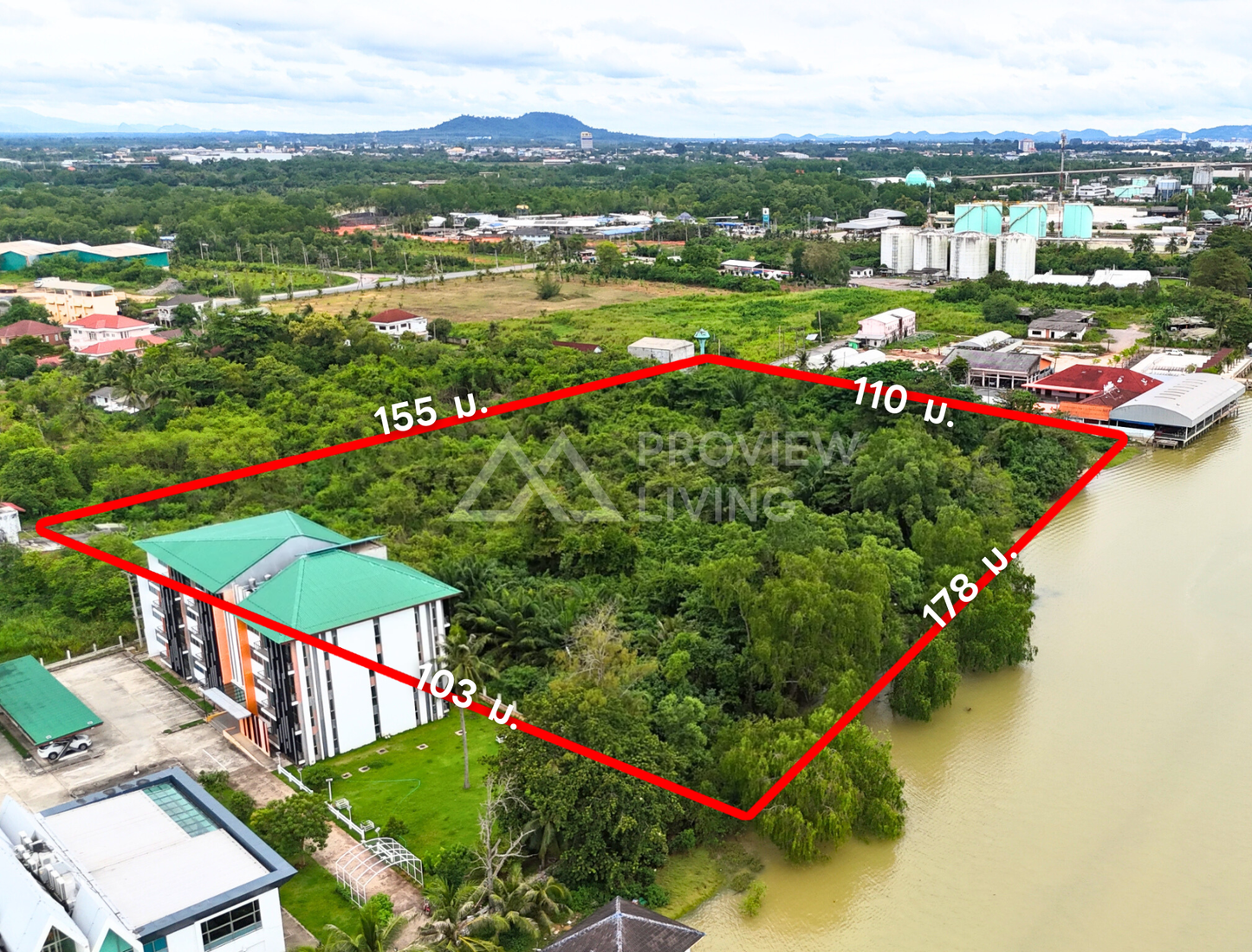 [ขายด่วน] ที่ดินริมน้ำ ติดปากน้ำตาปี อ่าวบ้านดอน ขนาด 10 ไร่ 2 งาน 28.1 ตารางวา หน้ากว้าง 177 ม.