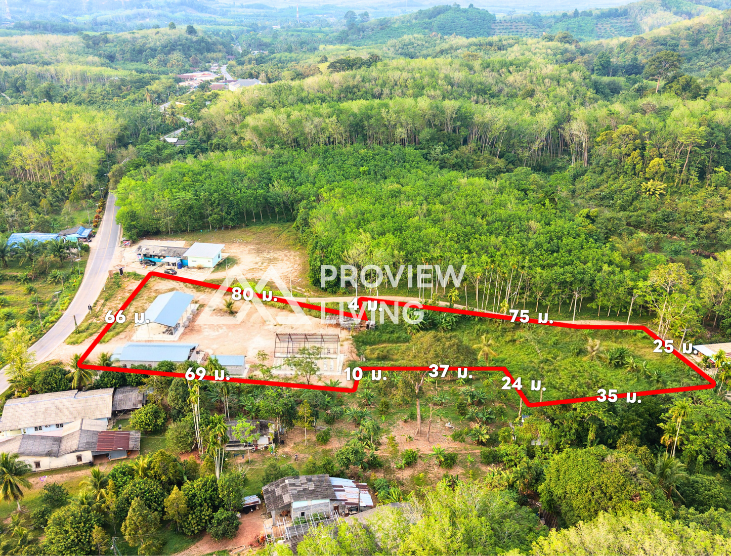 [ขายด่วน] ที่ดินพร้อมสิ่งปลูกสร้าง 3 ไร่ 2 งาน 12 ตารางวา สามแยกท่าอยู่  @พังงา 9.XX ลบ.