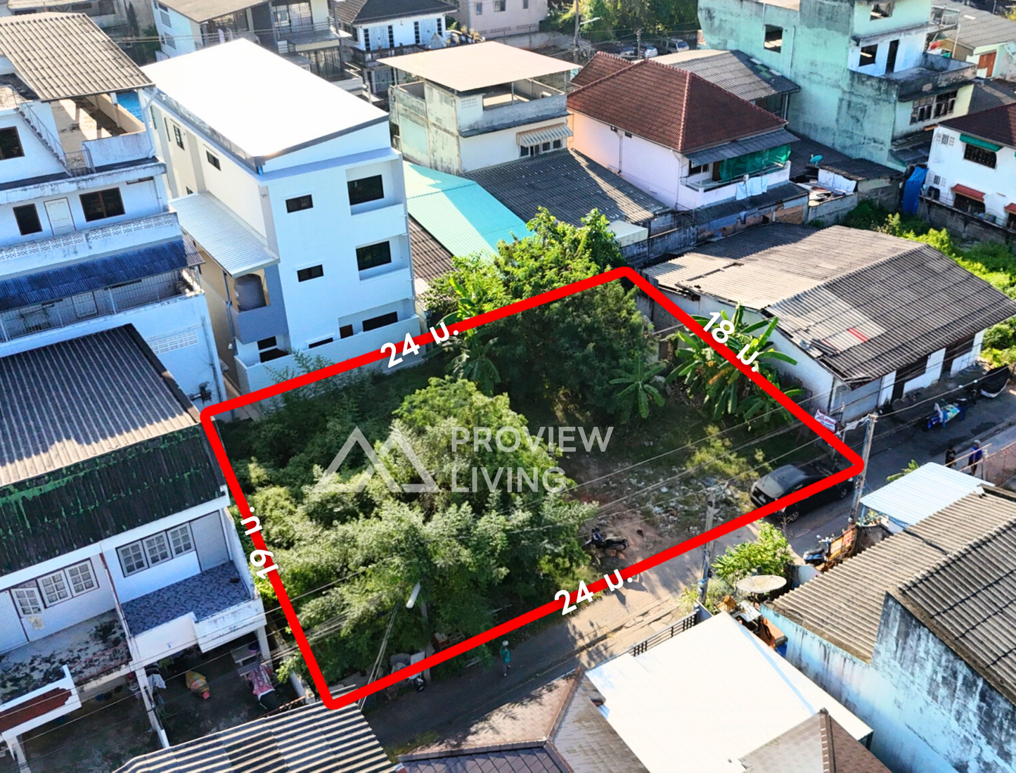 [ขายด่วน] ที่ดินเปล่า 106 ตร.วา โซนตลาดใหม่ ใกล้โชว์รูมอิซูซุเพียง 190 เมตร หน้ากว้าง 24 เมตร | ลึก 18 เมตร