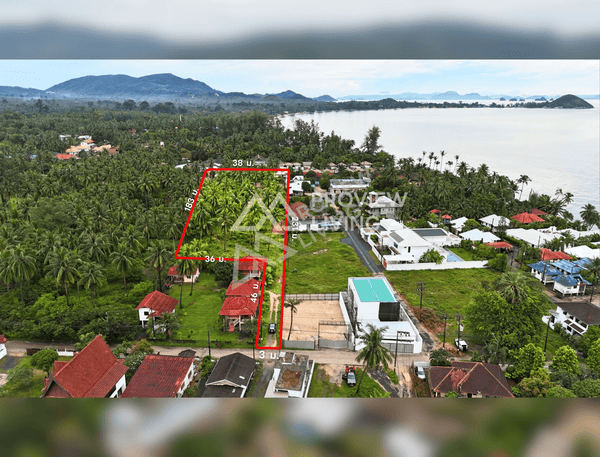 Urgent sale! Large plot of land in Surat Thani, over 4 rai, Lipa Noi, Koh Samui. Only 5 minutes from Nathon Pier, 150 m from Lipa Noi Beach.