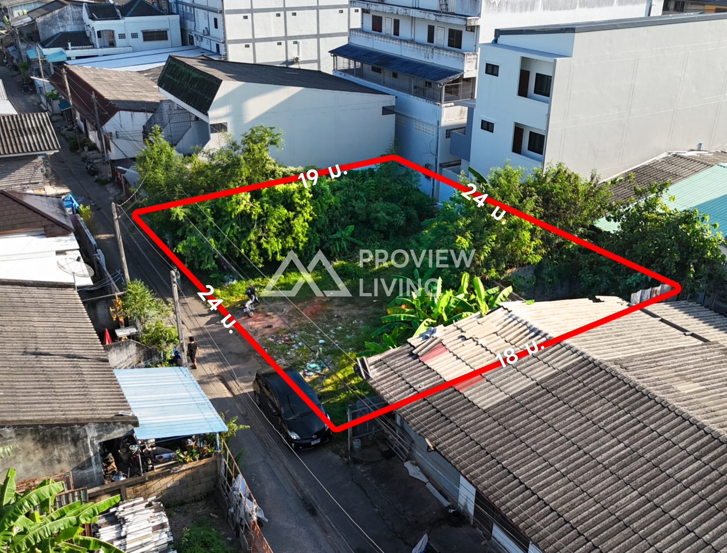 [ขายด่วน] ที่ดินเปล่า 106 ตร.วา โซนตลาดใหม่ ใกล้โชว์รูมอิซูซุเพียง 190 เมตร หน้ากว้าง 24 เมตร | ลึก 18 เมตร