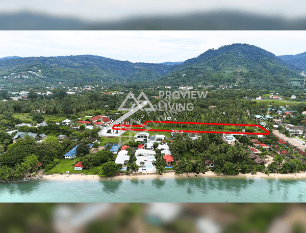 Urgent sale! Large plot of land in Surat Thani, over 4 rai, Lipa Noi, Koh Samui. Only 5 minutes from Nathon Pier, 150 m from Lipa Noi Beach.