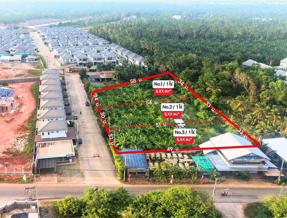 ขายด่วน ที่ดินเปล่า สุราษฎร์ธานี ใกล้เกาะลำพู ขนาด 3 ไร่ 0 งาน 4.0 ตารางวา