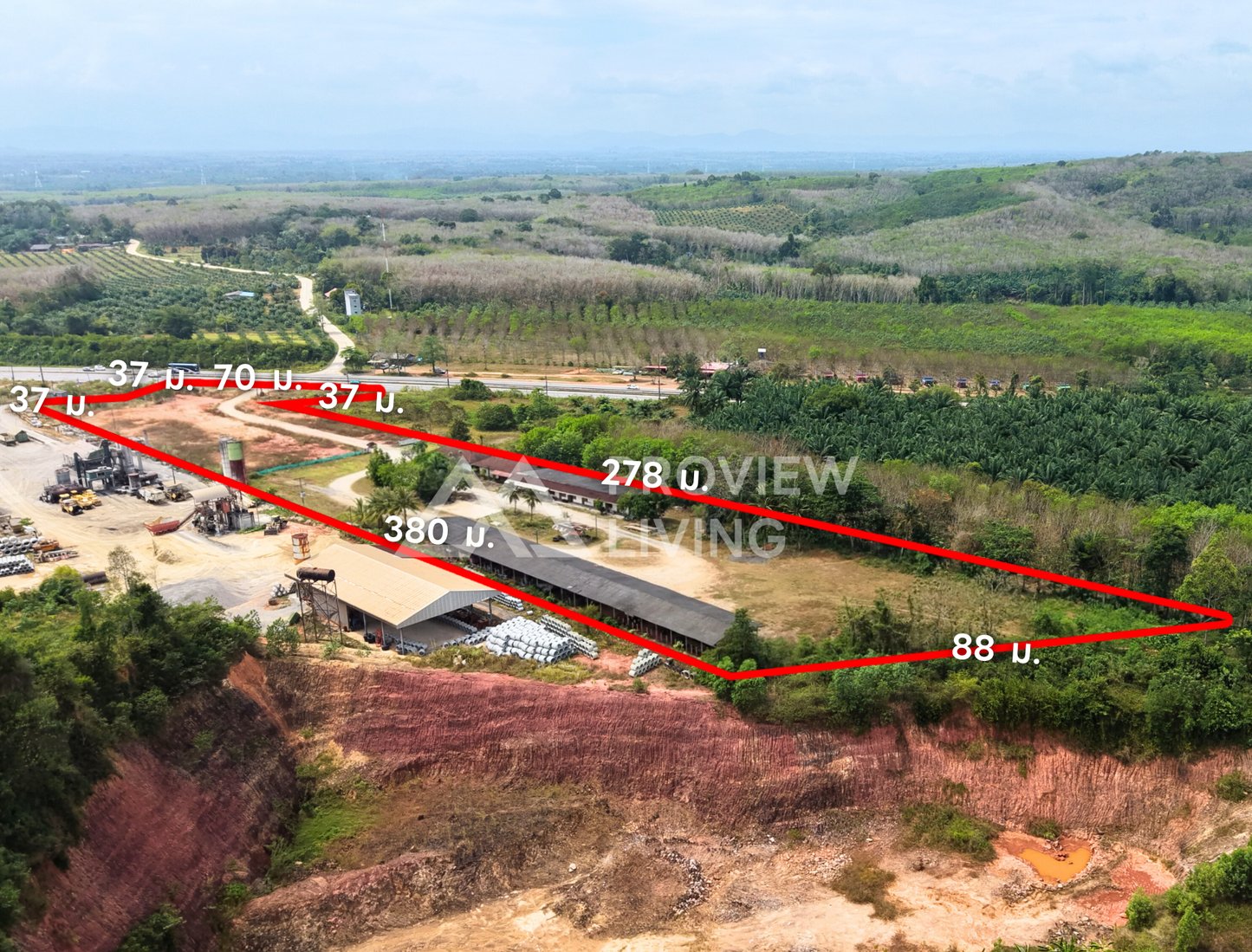 26-000050 ที่ดินถมแล้ว + สิ่งปลูกสร้าง  19  ไร่ ใกล้สี่แยกควนรา  @ท่าฉาง