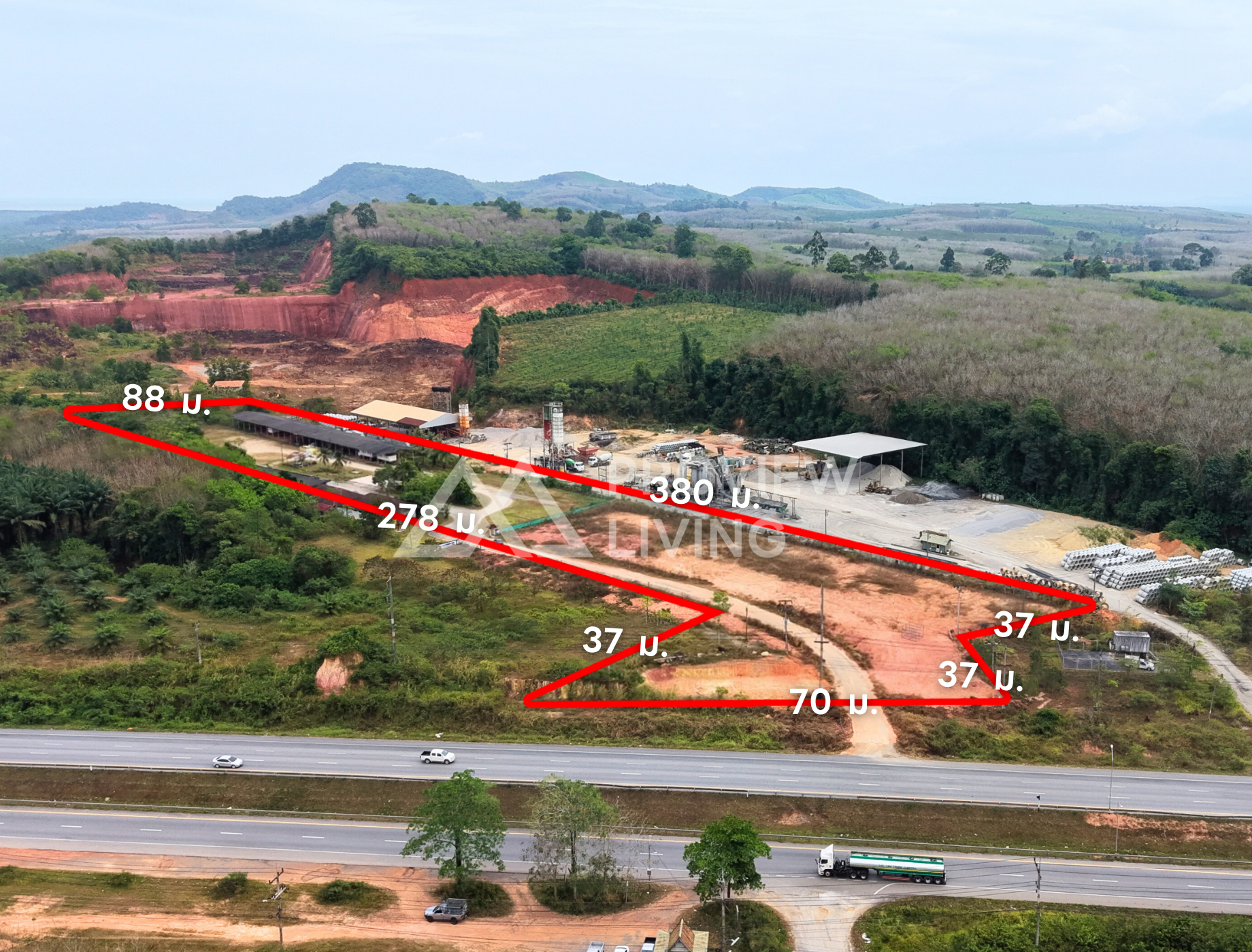 26-000050 ที่ดินถมแล้ว + สิ่งปลูกสร้าง  19  ไร่ ใกล้สี่แยกควนรา  @ท่าฉาง