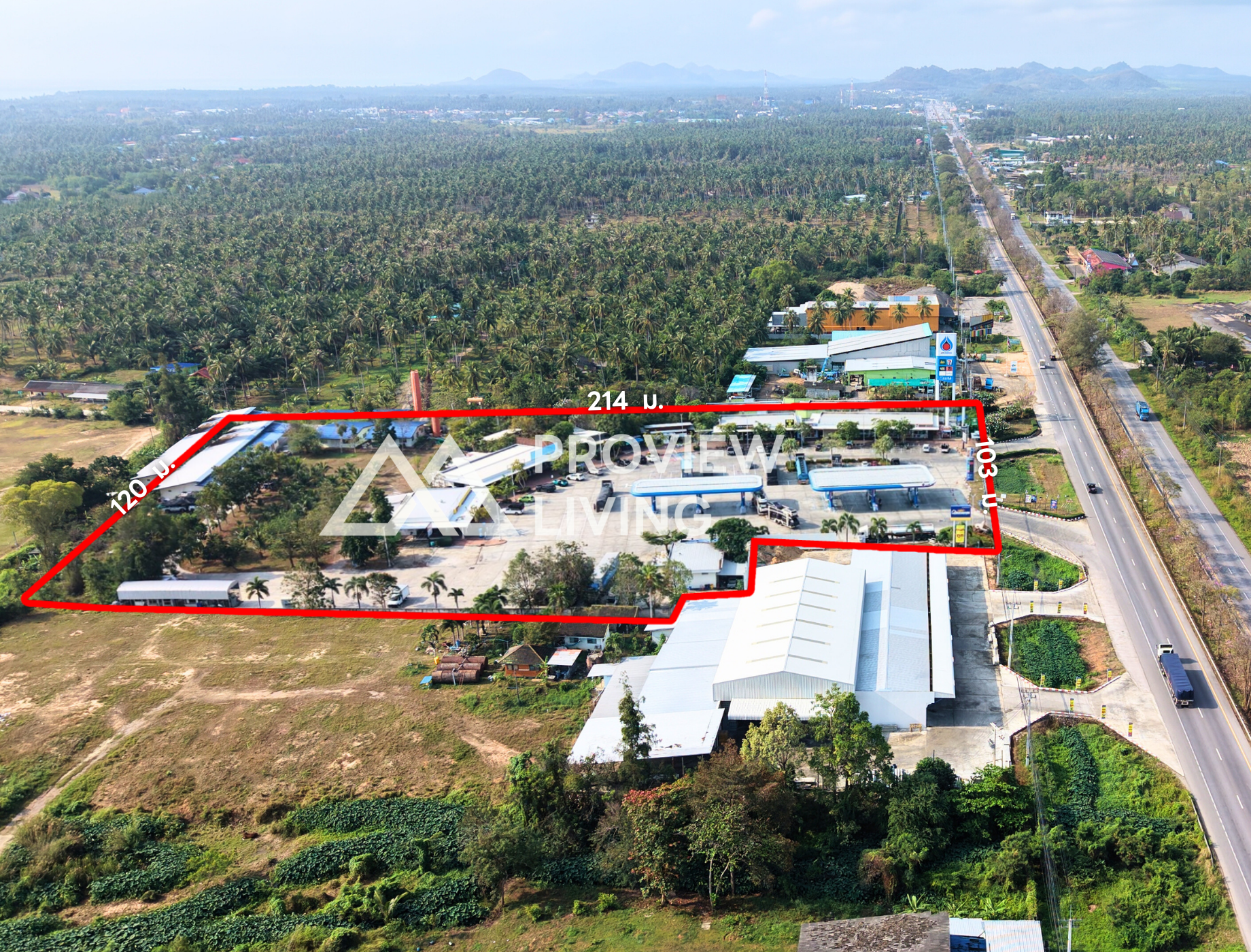 26-000054 ธุรกิจปั๊มน้ำมัน ปตท.  15  ไร่ สาขาทุ่งประดู่  @ทับสะแก ปั๊มไซส์ XL  “40 หัวจ่าย”   หน้ากว้าง  103  ม.  ลึก  214  ม. 