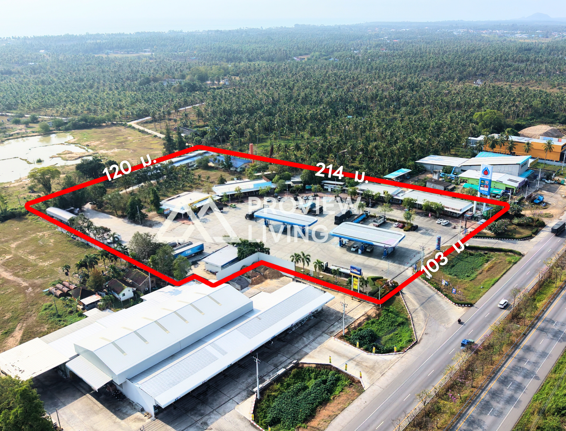 26-000054 ธุรกิจปั๊มน้ำมัน ปตท.  15  ไร่ สาขาทุ่งประดู่  @ทับสะแก ปั๊มไซส์ XL  “40 หัวจ่าย”   หน้ากว้าง  103  ม.  ลึก  214  ม. 