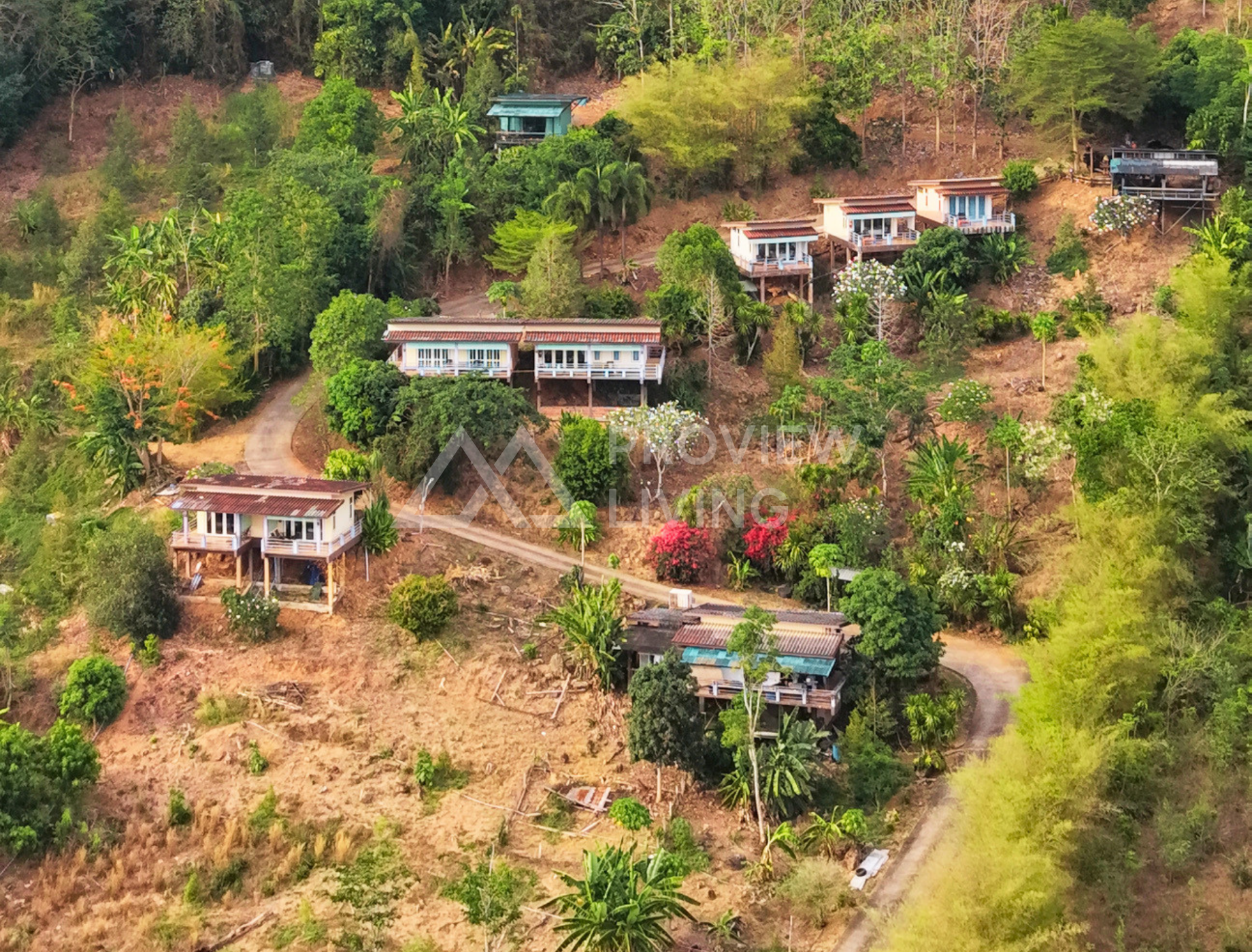 ขายบ้าน สุราษฎร์ธานี เขาน้อย รีสอร์ท เขาหัวควาย พุนพิน 9 หลัง ใกล้ร้านภูณิศา