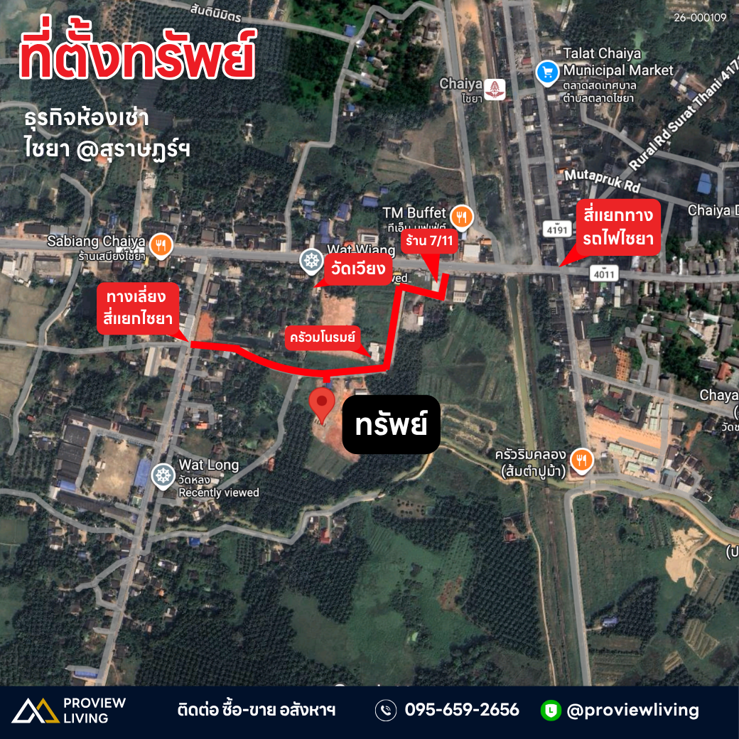 ขายธูรกิจห้องเช่า 5 ห้อง + ผู้เช่าเต็ม รายได้ 17,000 ต่อเดือน ทำเลหลังวัดเวียง @ไชยา