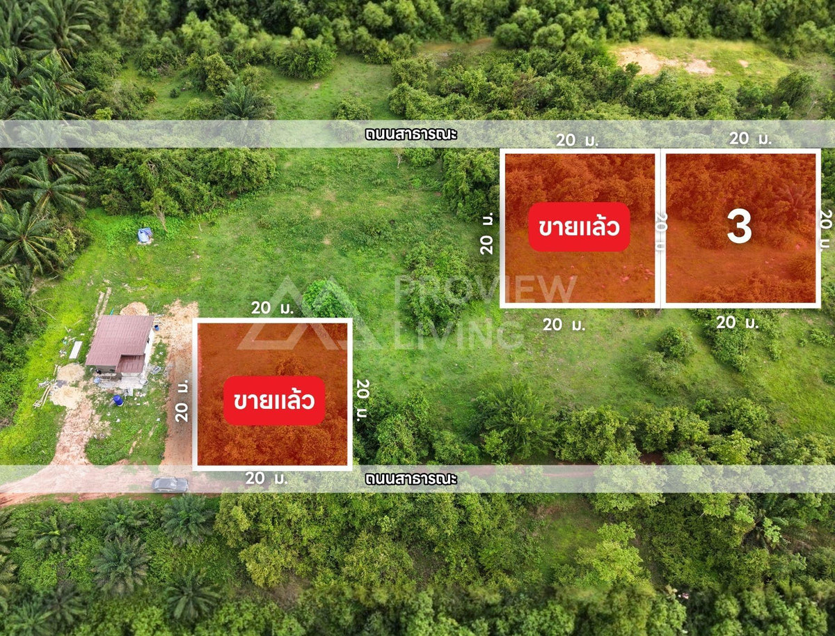 ขายที่ดินแบ่งล็อก 100 ตร.วา ใกล้วัดยางงาม พุนพิน สุราษฎร์ธานี ราคา 150,000 บาท / ล็อก