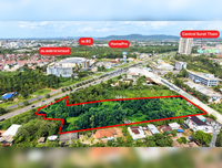 ขายที่ดิน 5 ไร่ ติดถนน 2 ด้าน ราคา 14.X ล้านบาท / ไร่ ใกล้ Central Suratthani @วัดประดู่