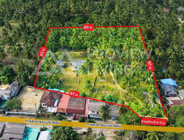 ขายที่ดินเปล่า ตลิ่งงาม เกาะสมุย 3 ไร่ 3 งาน 21 ตร.วา ราคา 7.5 ล้านบาท/ไร่