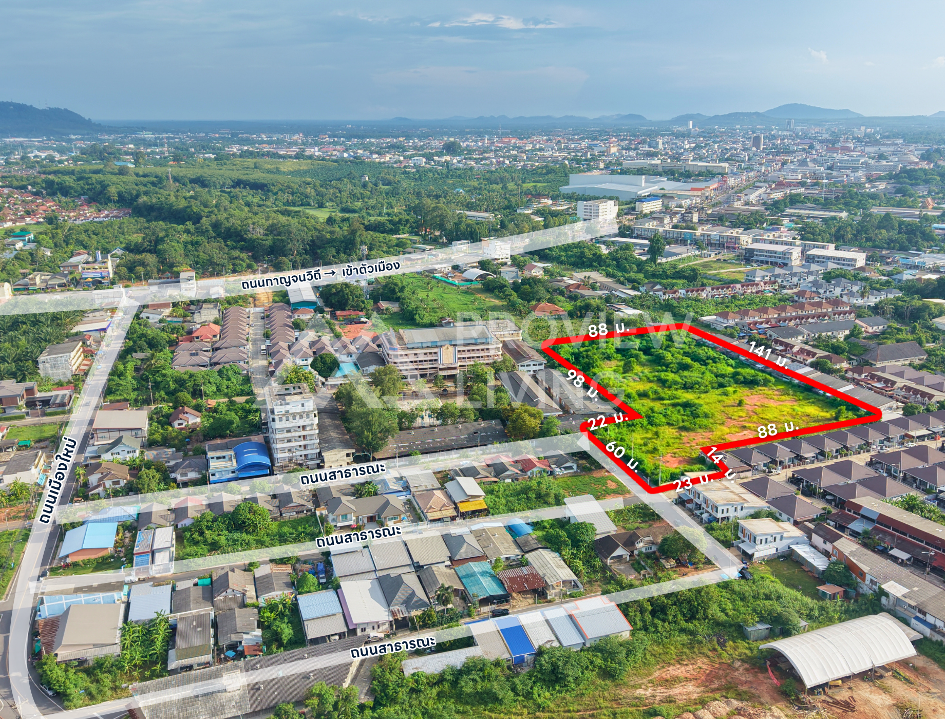 ขายที่ดินเปล่า 8 ไร่ 1 งาน 83.8 ตร.วา @บางกุ้ง ใจกลางเมืองสุราษฏร์  | 55 ล้านบาท