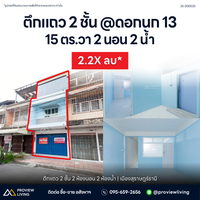[For Sale] 2-story townhouse, 2 bedrooms, 2 bathrooms, 15.3 sq.wah, Dok Nok 13, near the provincial school, Samphao Thong Market, next to Ploenpet Hotel. Prime location, convenient travel, Surat Thani.