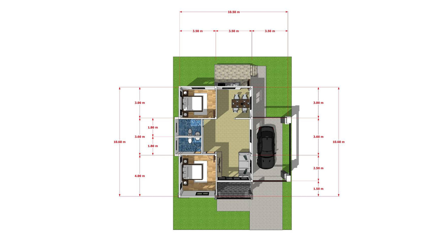 บ้านเดี่ยว 2 ห้องนอน 2 ห้องน้ำ สไตล์ Modern @ถ.นาลึก ท่าฉาง สุราษฎร์ธานี