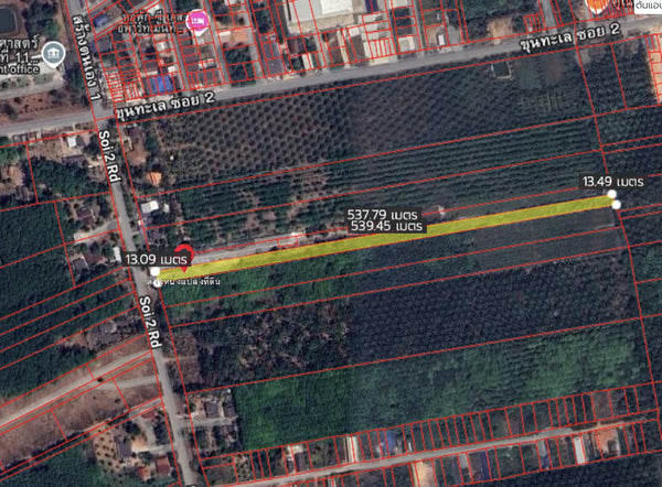 Urgent sale: House with 4 rai 2 ngan 73 sq. wa of land. Location: Khun Thale Soi 2, Surat Thani, near Wongbandit Factory.