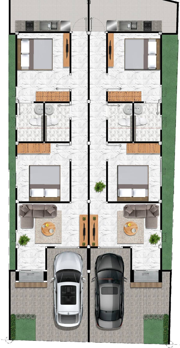 [Ready to move in] 1-story townhome, 2 beds, 2 baths, modern minimalist style, Wat Pho 31, Mueang District, Surat Thani