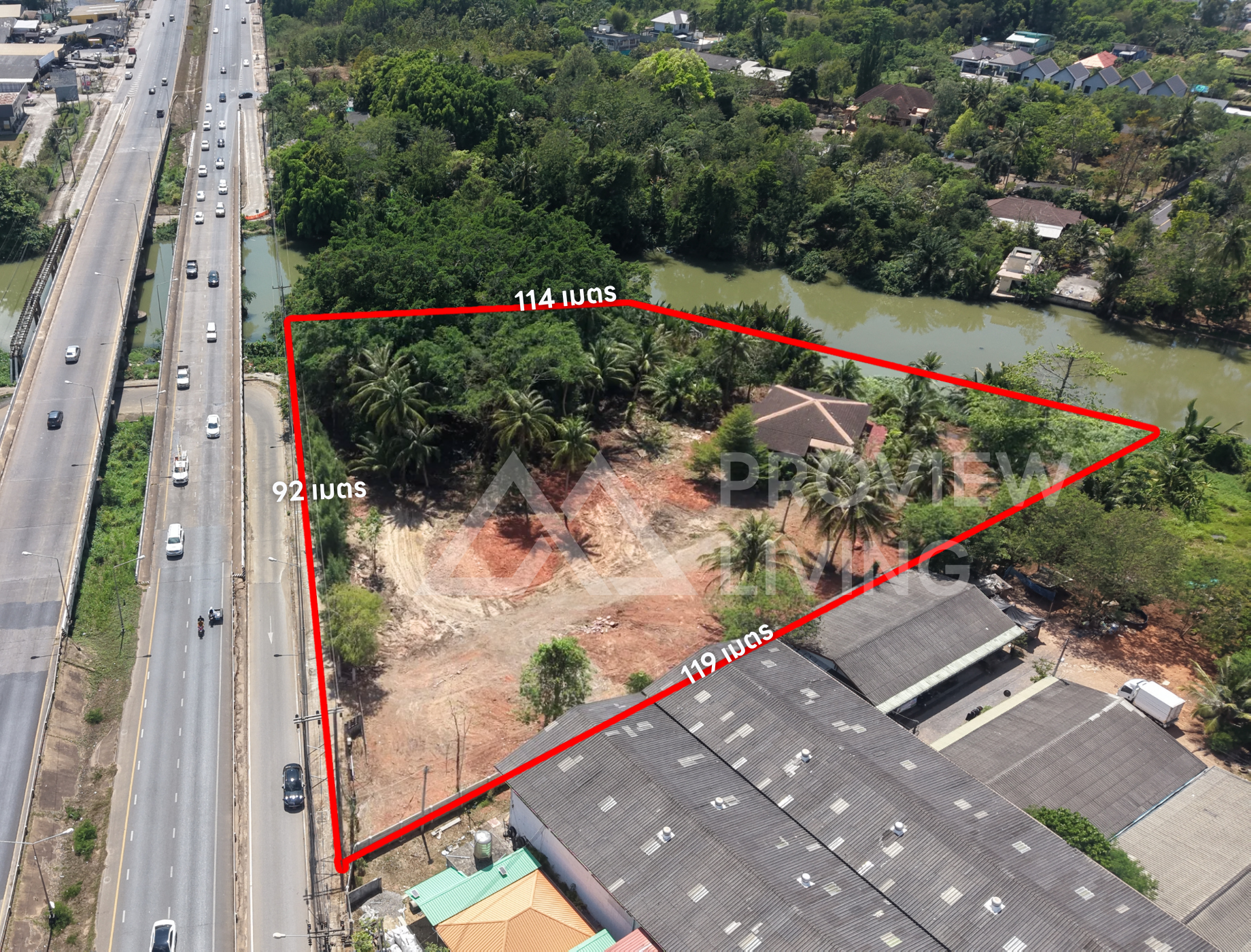 ที่ดินริมน้ำ แปลงสามเหลี่ยม ติดถนนเลี่ยงเมือง บางใหญ่ 3 ไร่ 90 ตร.วา 2X ล้าน ขายด่วน!