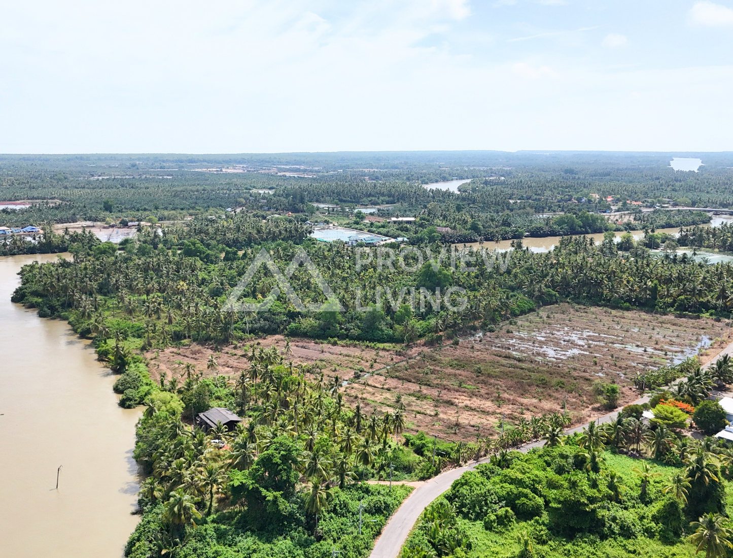 ที่ดินริมแม่น้ำ + สวนมะพร้าว เนื้อที่ 8-1-24 ไร่ @บางโพธิ์ สุราษฎร์ธานี