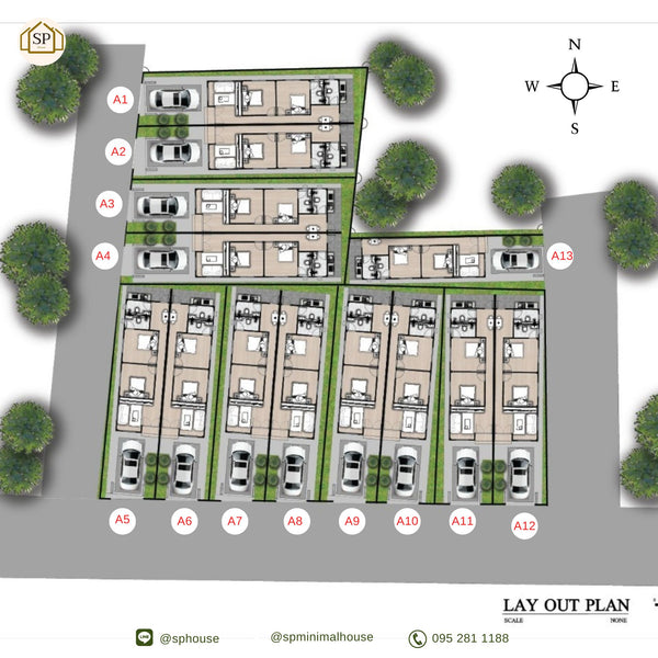 [Ready to move in] 1-story townhome, 2 beds, 2 baths, modern minimalist style, Soi Suan Thua 8, Mueang District, Surat Thani