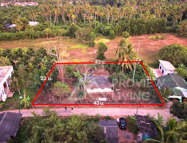 [FOR SALE] BS-02 Land + Single-story house, 274.6 rai, Soi Charoen Uthit (near Tsubame), near Suratthani Hospital, Central Plaza, community area