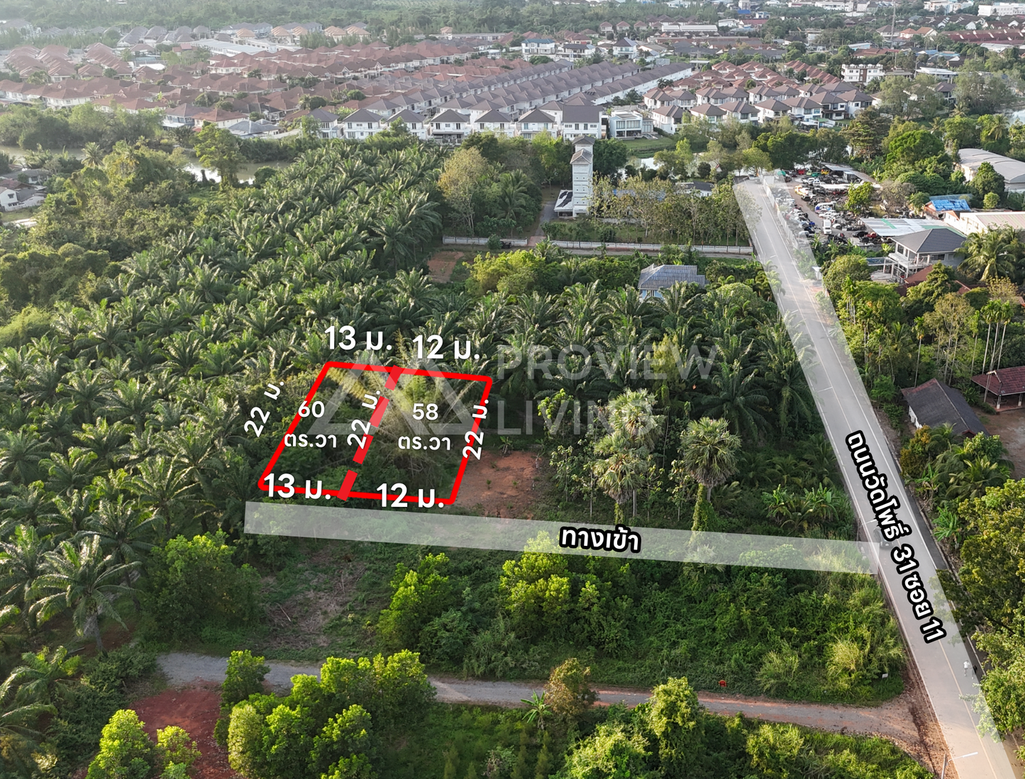 [ขายด่วน] ที่ดินแบ่งล็อก ขนาดเริ่มต้น 57.7 ตร.วา พิกัด วัดโพธิ์ 31 ซอย 11 ราคาเพียง 7.X แสนบาทต่อแปลง