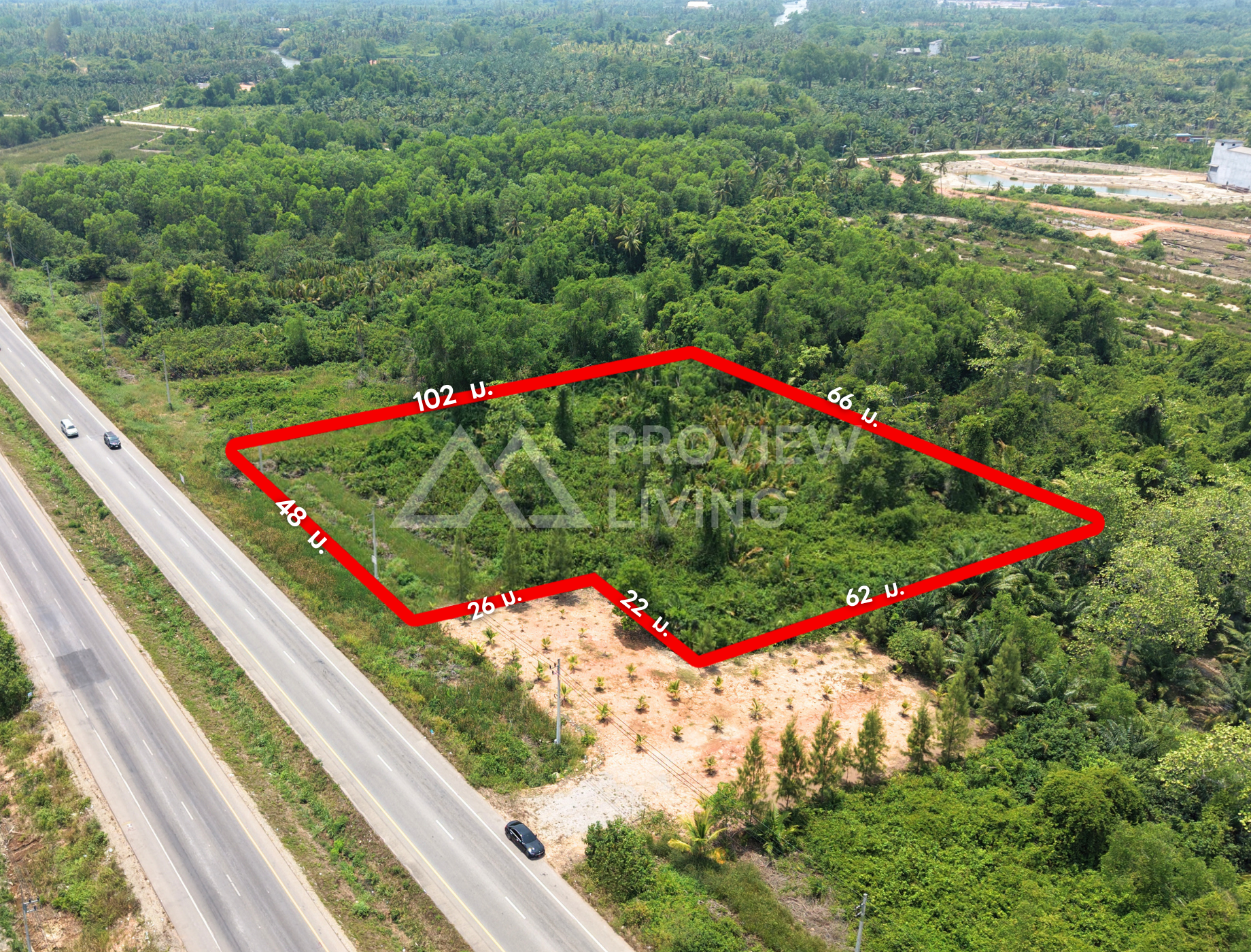 ขายที่ดินเปล่าสุราษฎร์ 3 ไร่ 1 งาน 42 ตร.วา ราคา ไร่ละ 4.XX ลบ.