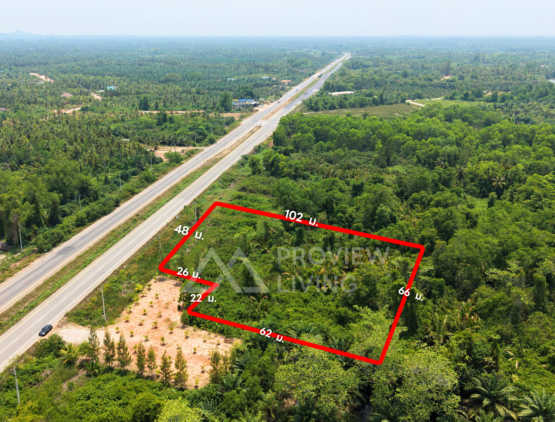 ขายที่ดินเปล่าสุราษฎร์ 3 ไร่ 1 งาน 42 ตร.วา ราคา ไร่ละ 4.XX ลบ.