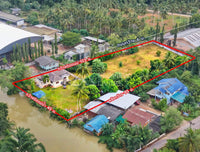 ขายที่ดินติดริมน้ำพร้อมบ้าน 3 ห้องนอน 2 ห้องน้ำ 2-3-5 ไร่ @บางใบไม้ ราคา 1X.XX ล้านบาท