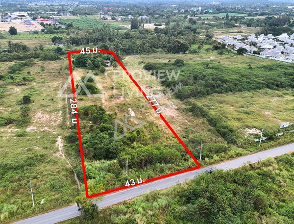 Urgent sale: Vacant land in Hua Hin, Prachuap, 6 rai 3 ngan 90 sq. wa, near Hua Hin Sam Phan Nam Floating Market. Price 4 million baht/rai.