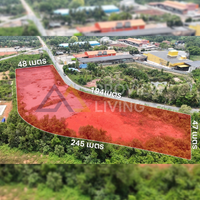 [For Sale] Landfill 6 rai 3 ngan 68.3 sq.wah, wide frontage, near Surat Thani city, Pak Nam, Bang Kung